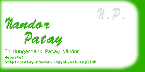nandor patay business card